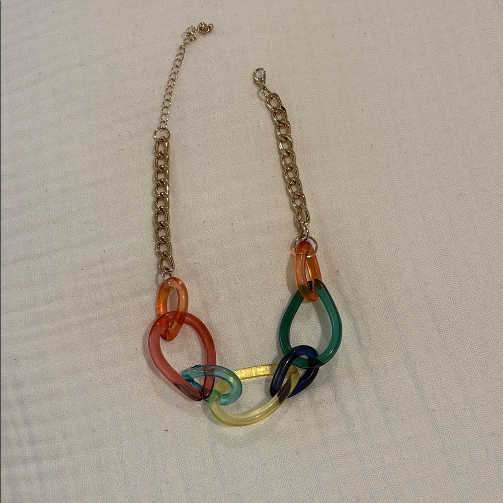 J. Crew Factory Multicolor Chain Necklace